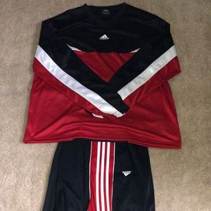 ADIDAS Mens Xl Stripes Climalite Sweat Suit